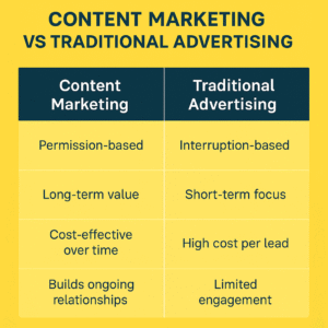 Content marketing vs traditional advertising